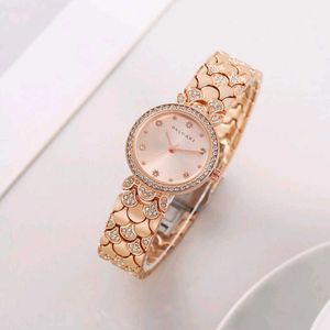 bvlgari Green Dial Watch with Rose Gold strap