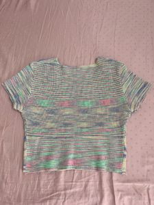Cute Striped Knit Crop Top