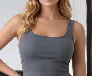 Shein square neck ribbed crop tank top (with tag)