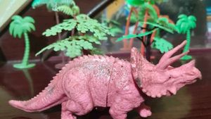 Pink Triceratops Toy Dinosaur
