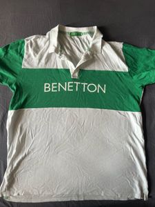 Benetton Green & White Tee