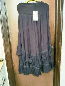 ZARA Bohemian Tiered Ruffle Maxi Skirt