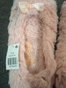 Cozy Pink Fuzzy Slippers with Bow