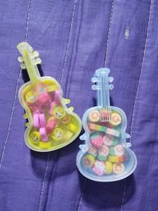 Cute Guitar Shaped Eraser Set