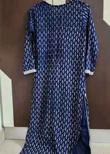 Indigo Blue Straight Kurta.