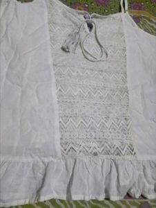 White Lace Trim Cami Top