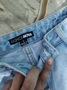 Light Wash Ripped Wide Leg Jeans