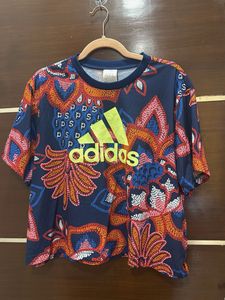 Adidas Colorful Print Cropped Top