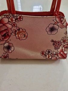 Floral Handbag with Embellishment