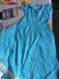 Beautiful Blue Striped Ethnic Gown
