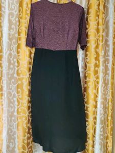 Sparkly Ruched Front Midi Dress