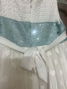 Sparkling White Tulle Dress with Hearts