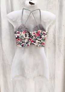 I. Floral Ruched Crop Top