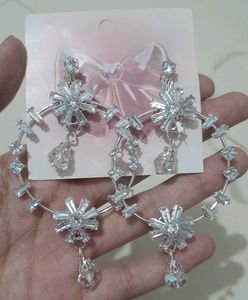 Sparkling Hoop Earrings with Crystal Accents