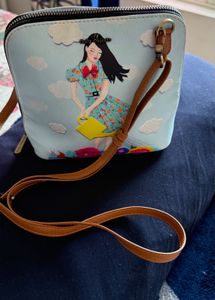 Sky Blue Illustrated Crossbody by DailyObjects