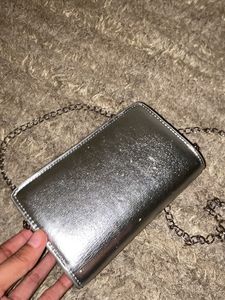 MANGO Silver Metallic  SLINGBAG