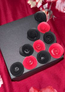Handmade Black &amp; Red Rose Gift Box