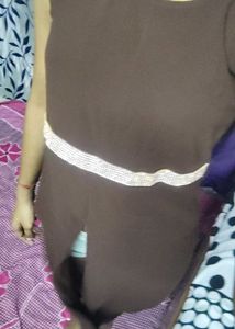 Stylish Brown Asymmetrical Cape Top 🤎