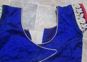 Royal Blue Embroidered Blouse