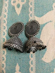 Traditional Oxidised Jhumka Earrings ✨