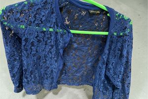 Elegant Blue Lace Bolero Jacket
