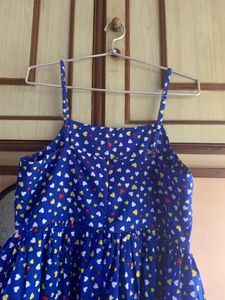 Blue Heart Print Mini Dress
