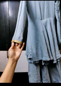 Blue Tiered Kurta Set