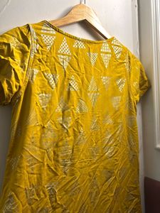 Yellow Printed Kurta