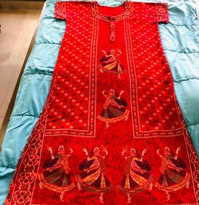 🍂 Comfortable Red Nightwear with Dancer Print 🍂