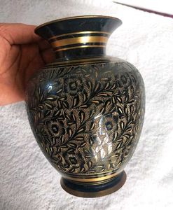 Antique Floral Engraved Vase