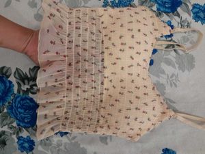 Cream Printed Top
