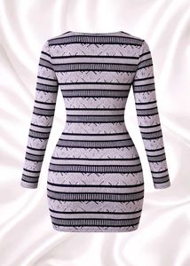 🔲 Geometric Print Bodycon Dress
