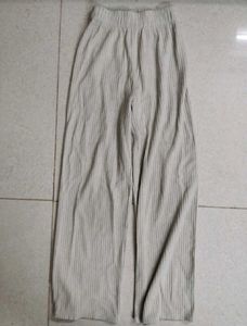 Cream Corduroy Wide Leg Pants