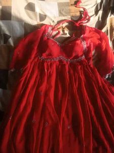 Stunning Red Anarkali Suit