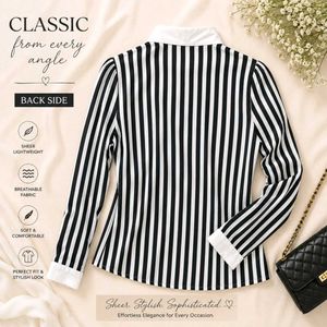 🖤 Midnight Stripe Lace Shirt ✨