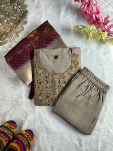 Embroidered Kurta Set with Dupatta