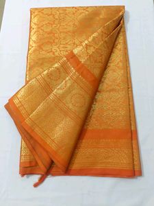 Elegant Orange Silk Saree