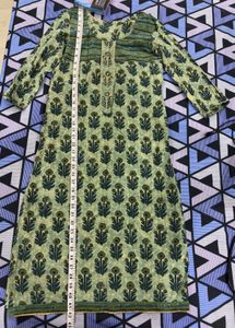 Green Block Print Kurta