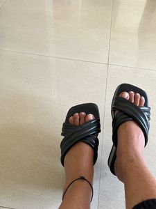 Black block heels