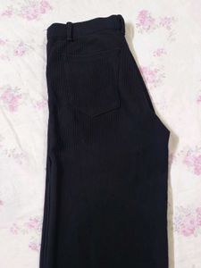 Black cottorised Wide Leg Pants