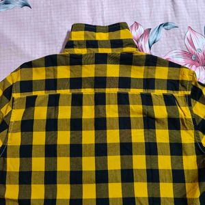 Men’s Yellow &amp; Black Checkered Casual Shirt