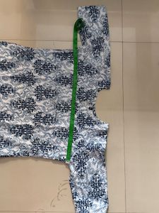 Blue &amp; White Printed Kurta