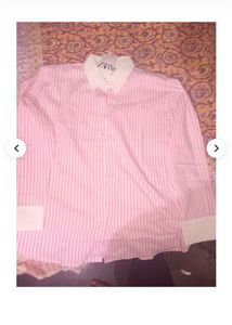 Chic Pink Striped Button-Up Shirt
