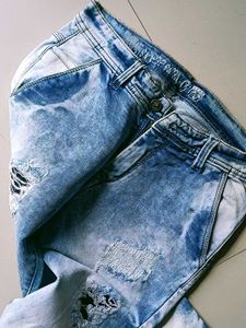Stylish Ripped Acid Wash Jeans