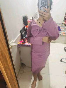 Mauve Bodycon Midi Dress