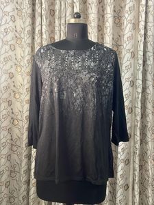Elegant Black Embellished Top