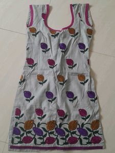 Embroidered Grey Kurta