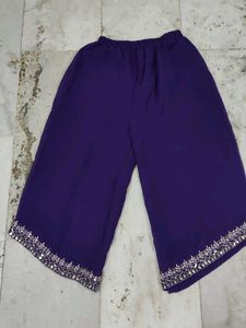 Elegant Purple Kurta Set with Mirror Work