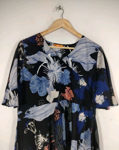 Gerua Black Printed Western Dress (Women)