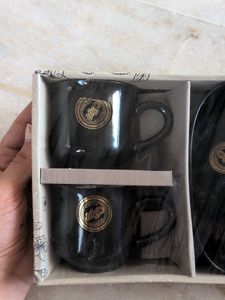 Elegant Black Coffee Mug Set
